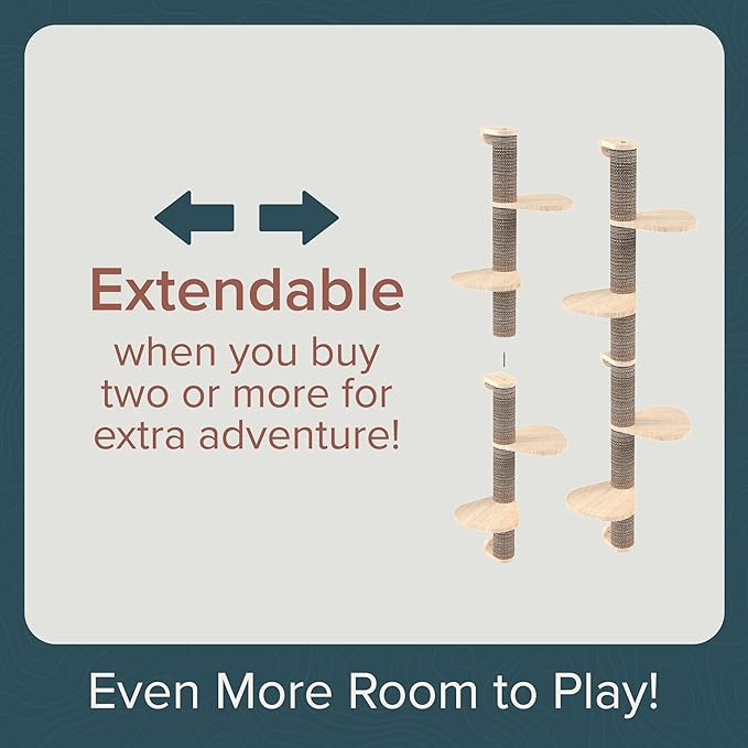 Cat Climbing Wall System – Modern Floating Shelves & Perches for Cats - Sunrise Steps | Ascentials by FurHaven