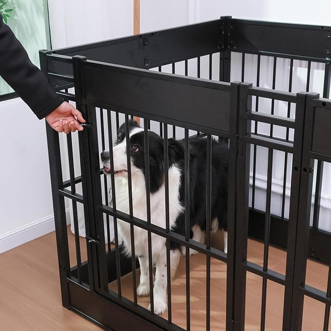 Dog Playpen, 35.4" Height Dog Pen Indoor, Heavy Duty, Safe and Sturdy, Furniture Style Puppy Pen