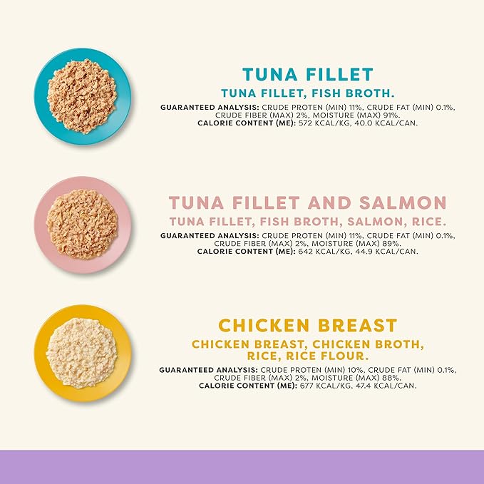 Applaws Natural Wet Cat Food in Broth, Limited Ingredient Canned Wet Cat Food, No Additives, Made with Natural Ingredients, Kitten Variety in Broth Cans (16 x 2.47oz Cans)