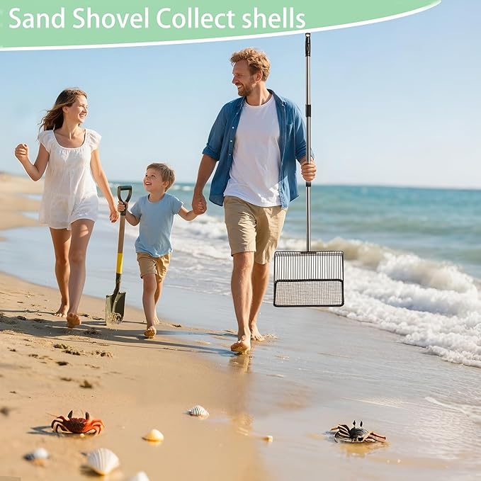 Chicken Poop Scooper - 54-Inch Long Handle Chicken Coop Cleaner, 10-Inch Wide Metal Waste Scooper for Poultry, Rabbit Hutch & Pet Cages