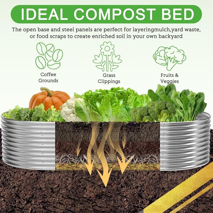 FRIZIONE 2pcs Tall 4x2ft Galvanized Raised Garden Bed Outdoor,Steel Garden Bed for Vegetables,Above Ground Garden Box for Flower,Metal Raised Beds for Gardening