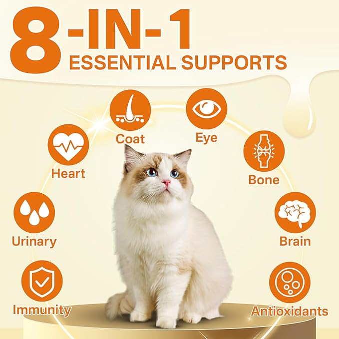 Cat 6-in-1 Calming Diffuser + Multivitamin 500 Chews for Cats – Stress Relief, Immune, Skin & Coat, Digestion, Brain & Bone Health for All Cats, 2 Diffusers + 4 Refills