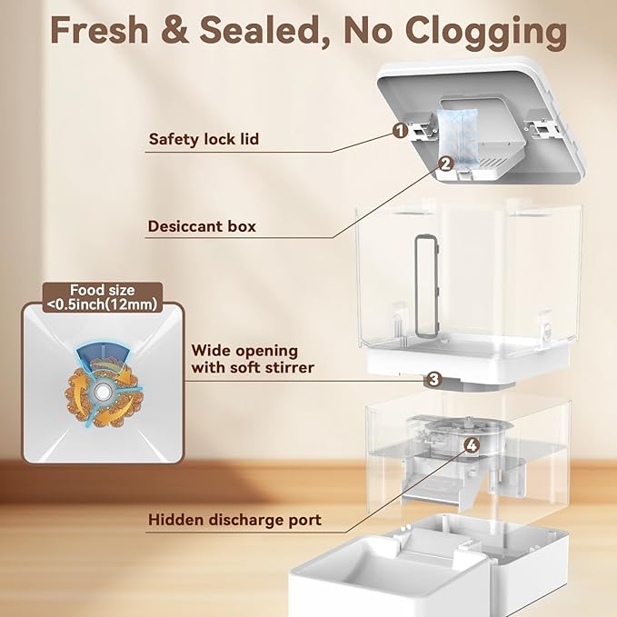 Automatic Dog Feeder with Camera: 8L/33 Cups 5G WiFi Timed Food Dispenser for Dogs - 1080P HD Night Vision Video Recording 2-Way Audio APP Control