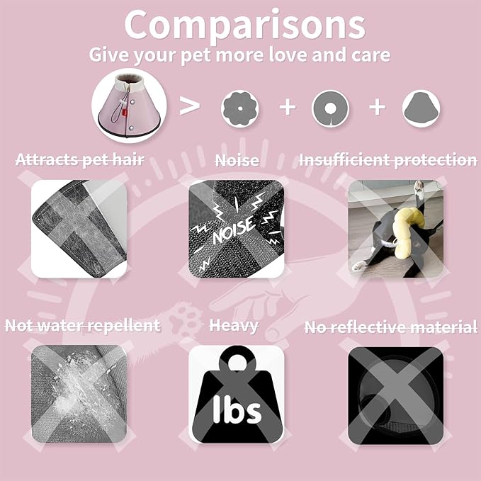 Agape Soft Dog Cone for Small Dogs & Cats, Comfy Dogs Recovery Collar After Surgery, Adjustable E Collar Alternative to Stop Licking, Protective Elizabethan Collars for Pup, Comfortable Dog Cones