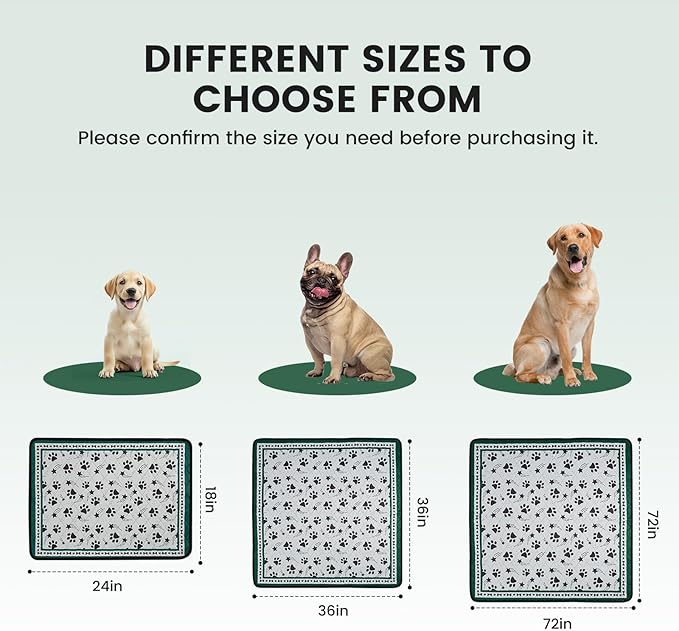 Gardner Pet Washable Dog Pee Pads, 36'' x 36'' Non Slip Dog Mats with Great Urine Absorption, Reusable Puppy Pee Pads for Potty Training - 2 Pack