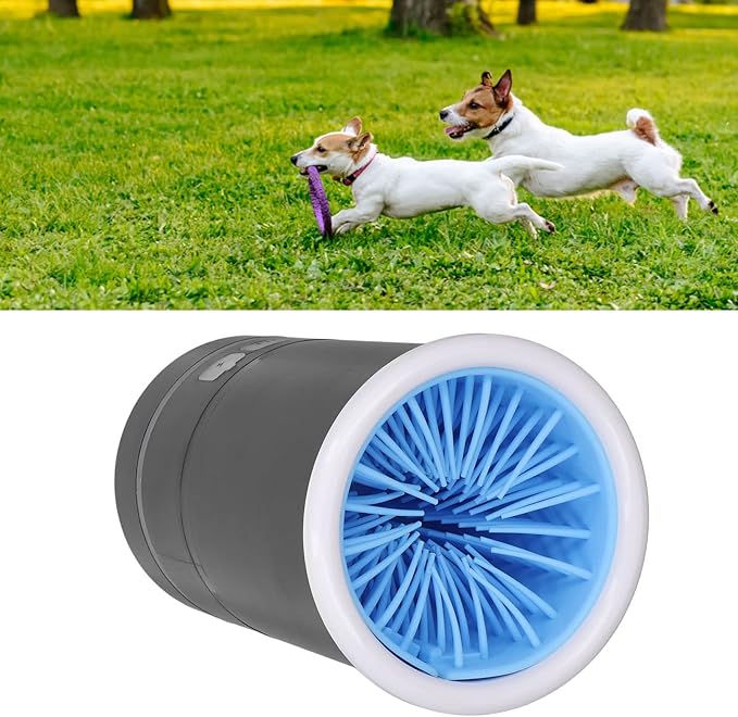 gernie Electric Pet Washer, 2000mAh USB Rechargeable Automatic Dog Washer 2 in 1 Portable Dog Foot Cleaner with Soft Brush for Small Medium Dogs s and Cats
