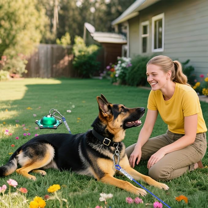 Dog Tie Out Stake,360°Swivel Run Anchors-Dog Runner for Yard Suitable for Large,Weighing Up to 200 LBS-Stake to Tether Long Leash and Cable- Stakes for Outside