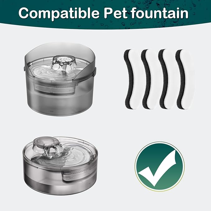 Cat Water Fountain Filter,Cat Fountain Filters for DF10 and DF30 Automatic Pet Water Fountains,Dog Fountain Filters Replacement,Carbon Pet Fountain Filter Replacement