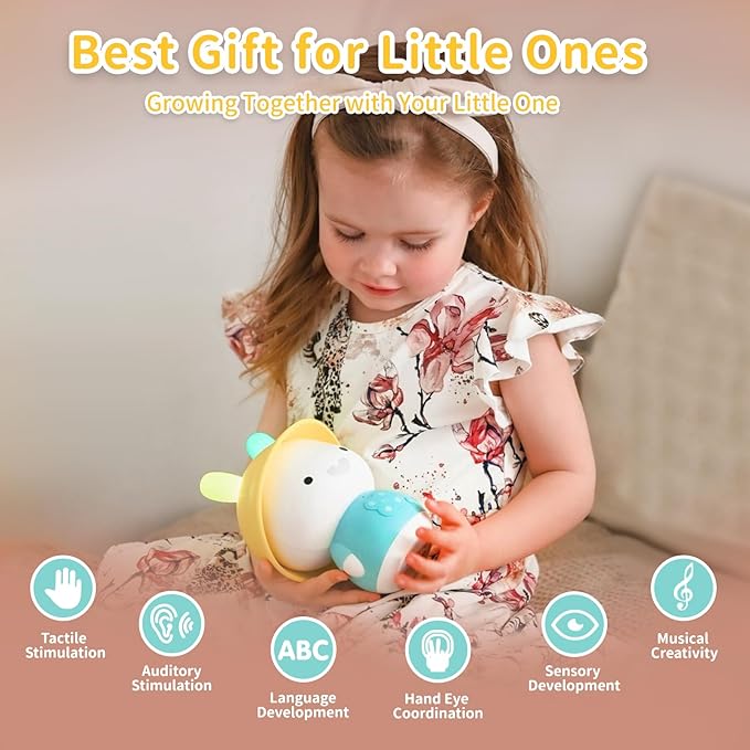 alilo Bunny Kids Music Player, Storytelling Toys for Toddler 1-3-5,Infant Baby Boy Girl Gifts Pre-Loaded 30 Stories/48 Nursery Rhymes/12 Soothing Music,with Nightlight,Bluetooth,Record Function