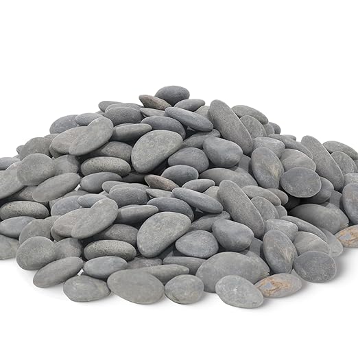 45 LB Mexican Beach Pebbles - 1-2 Inch Decorative River Rocks for Landscaping, Garden Paving, Plant Rocks, Crafting, Walkways, Backyard, Grey Natural Unpolished Bulk Stones
