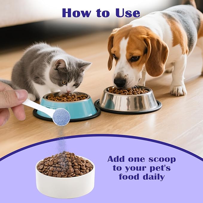 Dog Teeth Cleaning Powder, Dog Dental Powder and Cats Breath Freshener, Bad Breath & Tartar Remover for Pets, Suitable for Large, Medium & Small Canine(Blue)