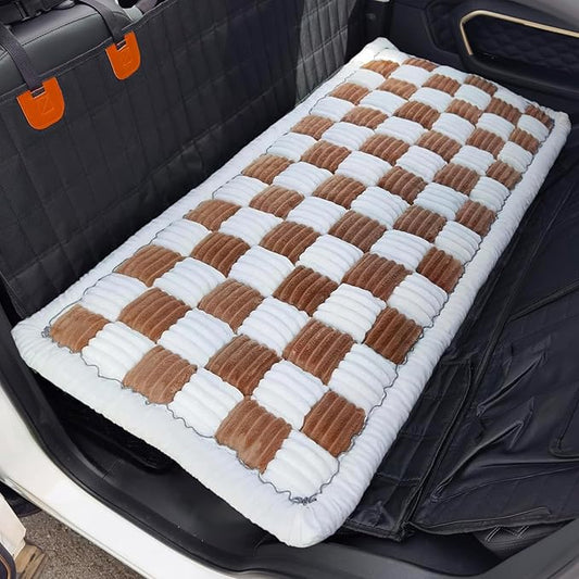 Dog Bed Mat for Car Back Seat Extenders, Washable Non-Slip Travel Cover for Back Seat - 24.8"x54", Brown