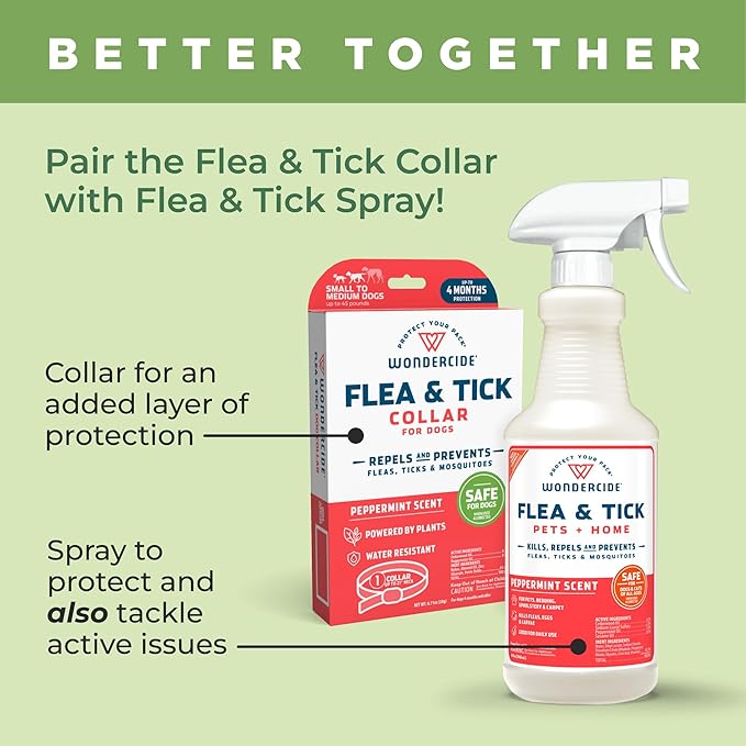 Wondercide - Dog Collar - Flea, Tick, Mosquito Repellent for Dogs with Natural Essential Oils - Small Medium 3PK - Up to 12 Months Protection
