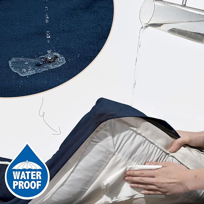 Comfort Expression Extra Large Dog Beds, Waterproof Orthopedic Foam Dog Beds, XL Dogs Bed with Bolster, Washable Dogs Sofa Pet Bed with Removable Cover & Non-Slip Bottom(X-Large,Navy Blue)