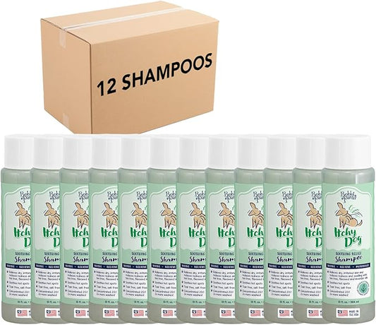 Bobbi Panter Dog Shampoo - Made in USA - All Natural Formula for Itch Relief & Soothing Skins, Concentrated 16:1 for Professional Groomers - Green Apple Scent, 13 Oz (Case of 12)