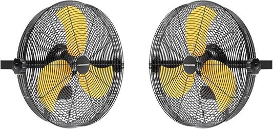 2PCS 14 Inch Wall Fan Pro Series - Waterproof Motor High Velocity Wall Mount Fans for Commercial, Residential, Warehouse, Covered Patio, Shop, Garage, Barn 3 Speed 3000 CFM UL Safety Listed