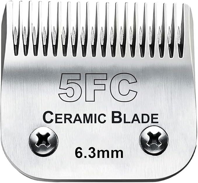 5FC Blade Dog Grooming Clipper Replacement Blades Compatible with Andis Dog Clippers,Detachable Ceramic Blade & Stainless Steel Blade,Size-5 FC 1/4-Inch Cut Length (64122)