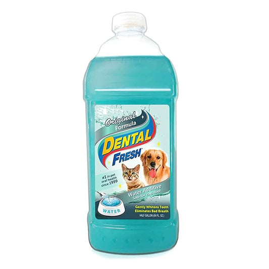 Dental Fresh Water Additive for Dogs, Original Formula, 64oz – Dog Breath Freshener and Dog Teeth Cleaning for Dog Dental Care– Add to Water