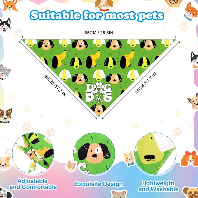 Dog Bandanas Bulk, Adjustable Cat Outfit, Pet Bibs Colorful Triangle Scarf Pet Bandanas for Medium Large Dogs Birthday Costume Decoration (30PCS_Classic)