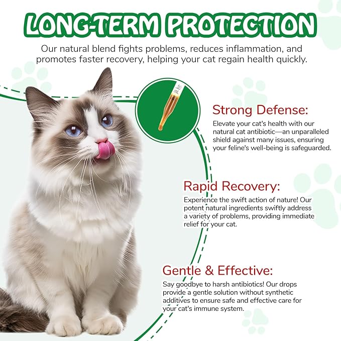 Antibiotics for Cats | Cat Antibiotics | Natural Antibiotics for Cats | Pet Antibiotics | Cat Itchy Skin Relief | Cat Allergy Relief | Cat Antibiotics for Skin Infection | 2 Fl Oz-Chicken Flavour