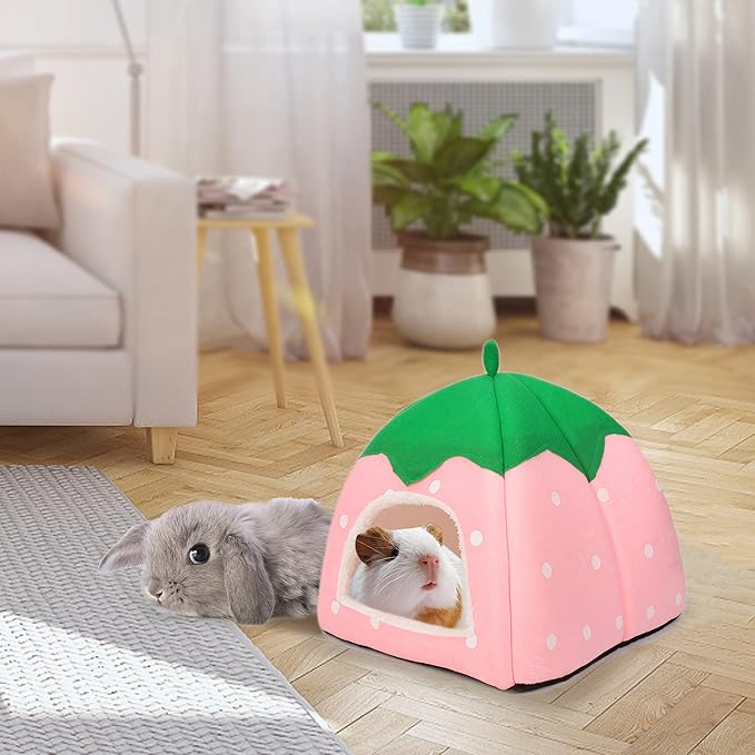 Guinea Pig Hideout 2 Pack Guinea Pig Bed House Cage Accessories Cozy Hide-Out for Hedgehog Ferret Chinchilla&Other Small Animals