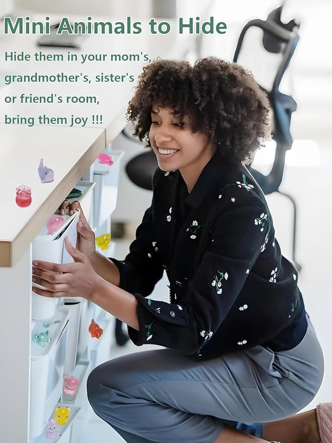 72 Types Luminous Mini Resin Animals, Plastic Tiny Resin Animals to Hide Prank,Mini Animals Figures for Fairy Garden, Dollhouse,Terrariums, Potted,Cake Topper, Miniature Landscape Ornament