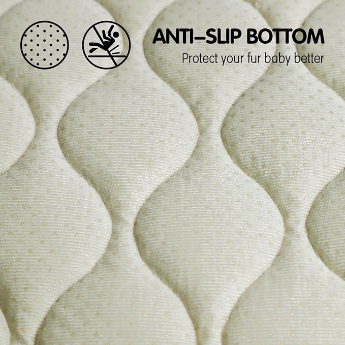 furrybaby Dog Bed Mat Flat Crate Mat with Anti-Slip Bottom Machine Washable Pet Kennel Pad for Dog Sleeping (M 30x19'', Grey Mat)