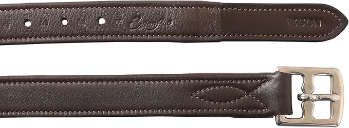 Exion FlexiStrong Stirrup Leathers for English Saddle | Ultra-Soft Cow Calfskin with Nylon Core | 1” Wide Stirrup Leathers for Daily Use | Sizes 48" to 62" | Black, Brown