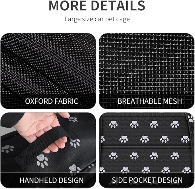 Double Cat Car Travel Carrier, Twin Compartment Show House Cat Cage/Condo，Portable Pet Crate for 2 Cats Travel Double Dog Crate Set for Long Distance Travel