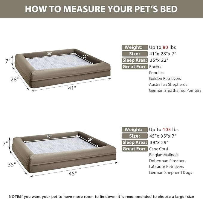 WNPETHOME XL Extra Large Dog Bed, Washable Dog Couch with Removable Waterproof Cover, Orthopedic Large Pet Sofa Bed with Bolster Sides for Sleeping
