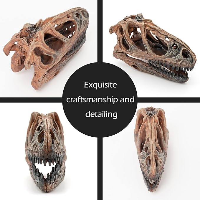 Fish Hideout Aquarium Décor Decorations Dinosaur Skull Fish Tank Decor Cave Dinosaur Skull Betta Animal Halloween Large Tarantula Reptile Bones Snake for Terrarium Ornament