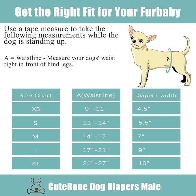 CuteBone Dog Diapers Male Washable Belly Band for Male Dogs Wraps Black 3pcs a Pack DM44L