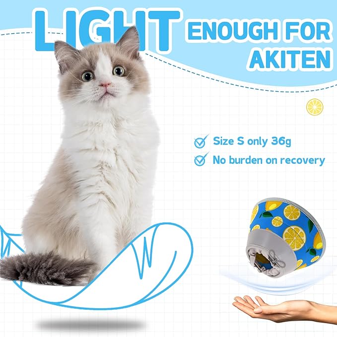 Cat Cone Collar Soft, Comfortable Cat Recovery Collar Pet Cone for Small Large Cats, Lightweight Elizabethan Collar for Cats Kittens After Surgery Prevent from Licking Wounds, Green, S