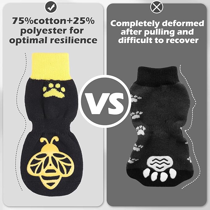 EXPAWLORER Anti Slip Dog Socks to Prevent Licking Paws, Dog Shoes for Hot Pavement, Dog Booties for Small Medium Large Senior Dogs, Traction Control Boots & Paw Protectors for Hardwood Floors