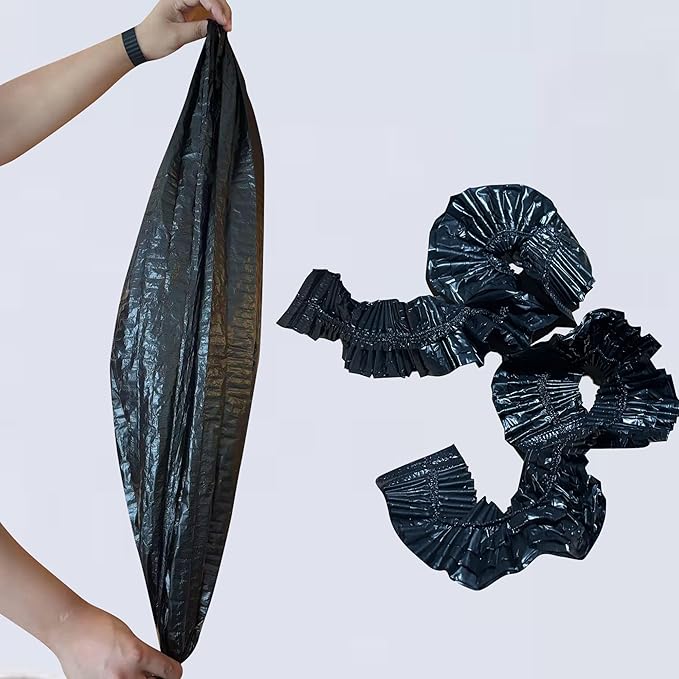 50 Pack Litter Box Liners Compatible with Lifewit Litter Box Cat, Elastic Band Trash Bags for Disposal of Cat Waste, Waterproof and Leak Proof (Black)