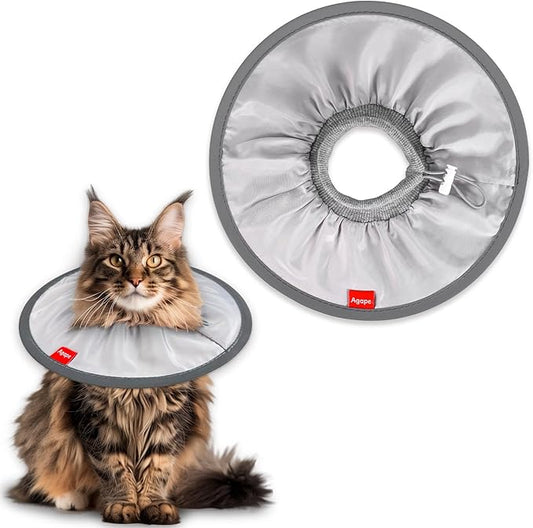 Agape Soft Cat Cone, Comfy Collar to Stop Licking & Scratching, Lightweight Recovery Collar for Cats After Surgery, Adjustable Elizabethan Collar for Neuter Recovery, Waterproof Neck Cones for Cats