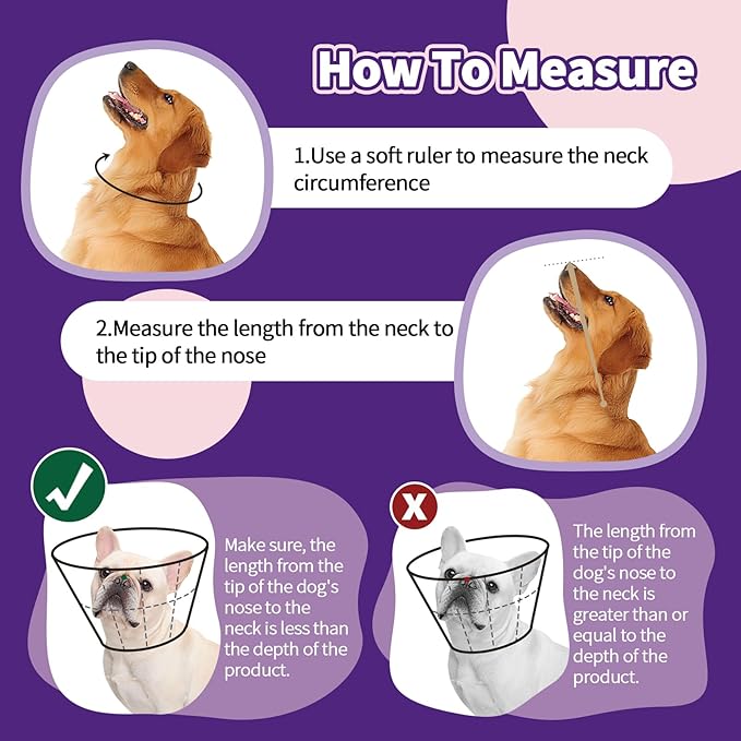 Dog Cone Collar Soft Cone for Medium Dogs After Surgery Adjustable Elizabethan Collar for Dogs to Stop Licking Wounds, Biting Stitches Professional Pet Recovery Cones E-Collar for Dog