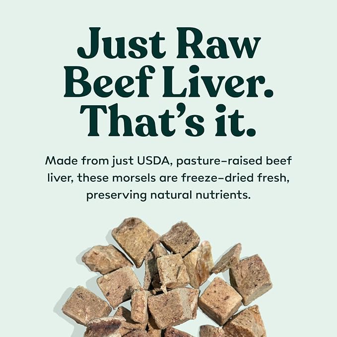 Little Hunter Freeze Dried Dog Treats - Beef Liver - Raw Single Ingredient Beef Liver Dog Treats for Snacks, Training, Dog Food Toppers - All Natural, Healthy Dog & Puppy Treats, 2 oz