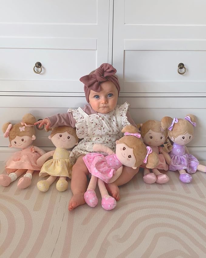 Soft Baby Doll Toys (12''), My First Baby Rag Doll for 1 Year-Old Girl Birthday Gift, Christmas Plush Toys Gift for Toddler Kids Infants -Princess Starlet