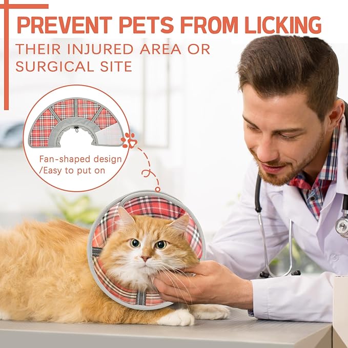 Cat Cone Collar Soft, Cat Recovery Collar for Large Medium Small Cats Kittens, Kitten Cone Alternative After Surgery