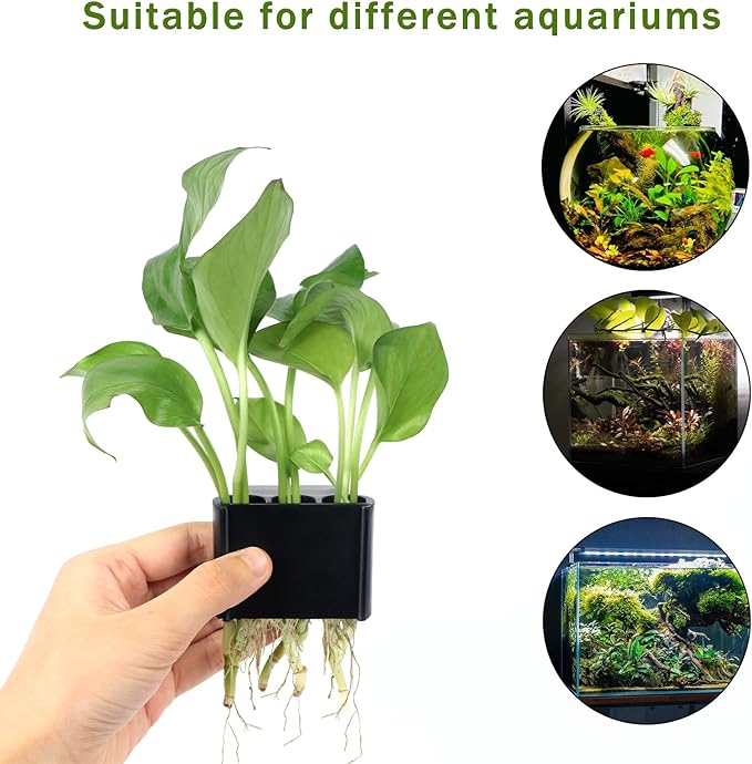 4Pcs 3 Holes Upgraded Aquatic Plant Cup Aquarium Plant Holder for Tank, Hanging Aquarium Plant Holder, Aquarium Aquatic Plant Cultivation, Aquarium Plant Decoration.
