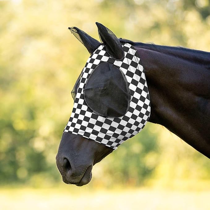 Jeffers Expression Lycra Horse Fly Mask – Full Size, Skater Cowgirl – Lightweight Stretch Horse Mask with Mesh Eyes & Ears, Breathable Lycra Fly Mask for Horses, Equine Summer Apparel & Gear