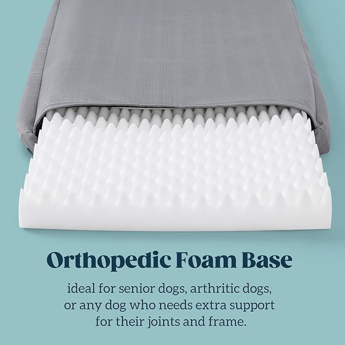 Cybarmour Indestructible Dog Bed - Outdoor Waterproof Chew Proof Dog Crate Pad - Orthopedic Kennel Mat for Aggressive Chewers - Small Breeds & Fits 24-Inch Crate - 23"x16", Limestone