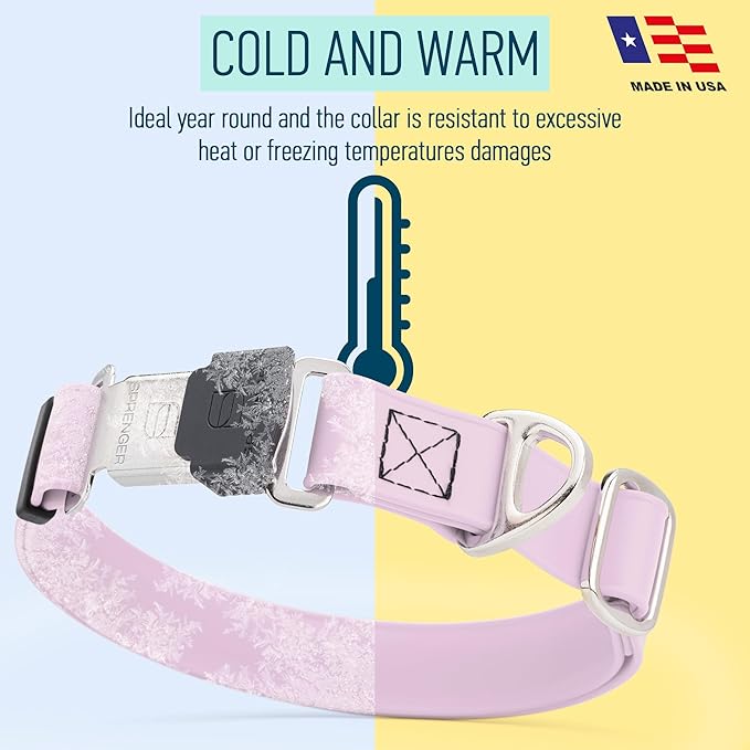 Dogline Biothane Waterproof Dog Collar with Herm Sprenger Stainless Steel Quick Release Buckle – Heavy Duty Tactical Durable Collar for Dogs – Comfortable and Safe Pet Collar, W 1" L 15-25", Pastel
