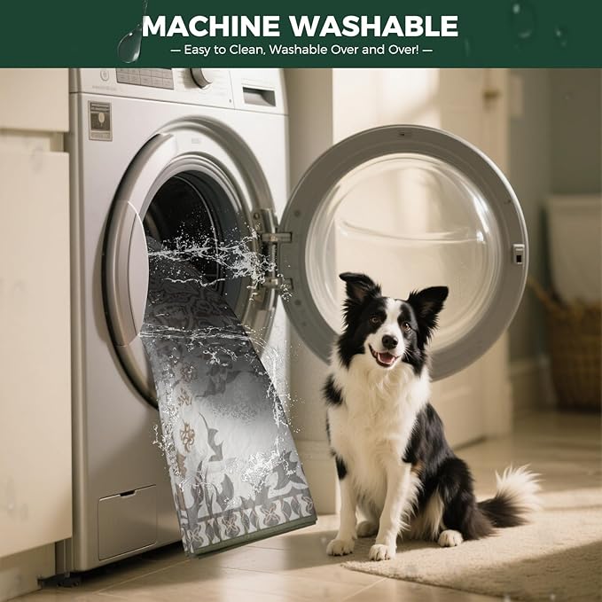 FXW Washable Pee Pads for Dogs, Puppy Pads with Super Absorbent, Specifically Designed for FXW Rollick/Homeplus 24 inch 6 Panels Dog Pen, 63" × 39" Rectangle, Boho, 1 Pack