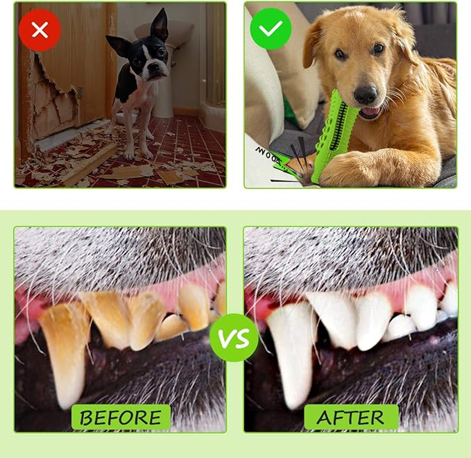 Dog Toys for Aggressive Chewers Large Medium Breed, Indestructible Dog Toothbrush Chew Toys, Squeaky Interactive Tough Extremely Durable, Dogs Toys to Keep Them Busy