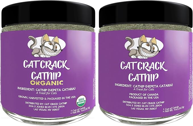 Cat Crack Catnip 1 Cup Bundled with Organic Catnip 1 Cup, Premium Blend Safe for Cats, Infused with Maximum Potency Your Kitty is Sure to Go Crazy
