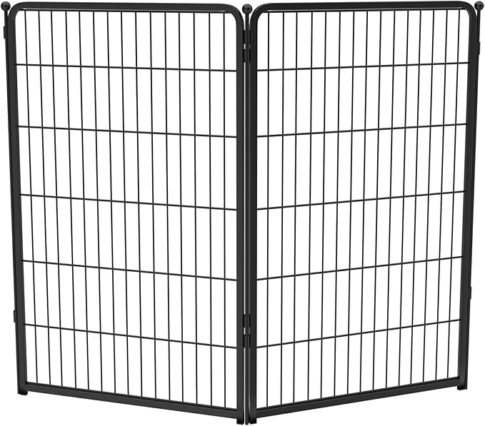 FXW Homeplus Unleashed Indoor Dog Playpen - Stress-Free and Safe Play, Heavy Duty 45 Inch 2 Wire Panels Dog Pen for Large Dogs, Black│Patented