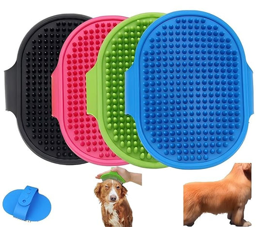 4PCS Cat Self-Groomer, Indoor Cat Brush, Adjustable Silicone Self-Cleaning Massage Tool for Dogs and Cats Scrubbing, Bathing, Massage, Hair Cleaning