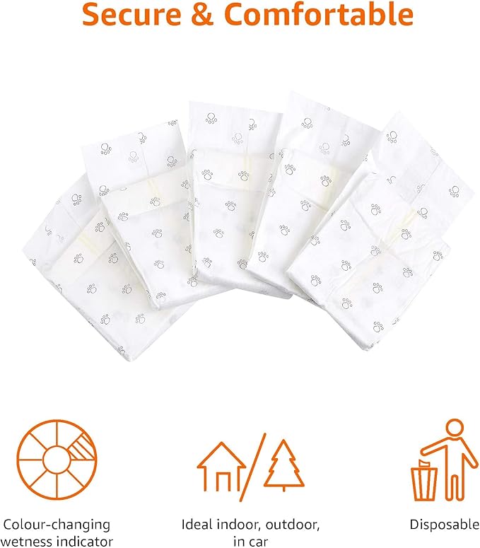 Amazon Basics Male Dog Diapers, 30 Count, Large, Ultra Absorbent Disposable Wrap with Secure Fit, Leakproof and Comfortable